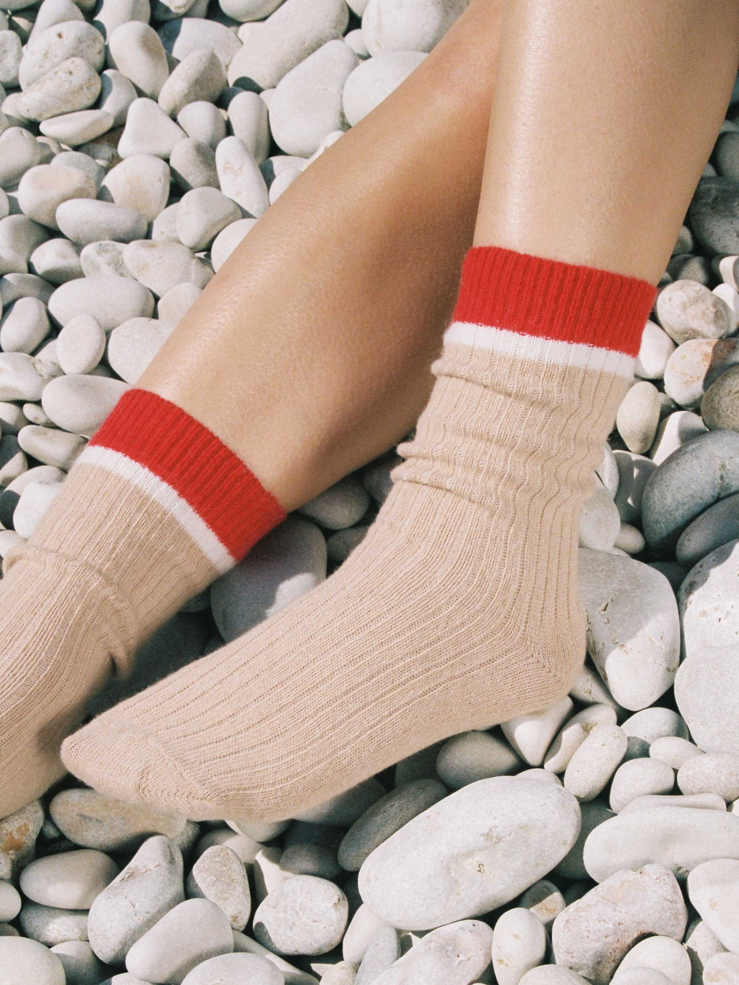 MILANO - Socks - Beige & Red